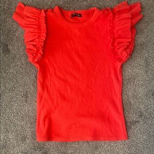 Red Ruffled Express Top